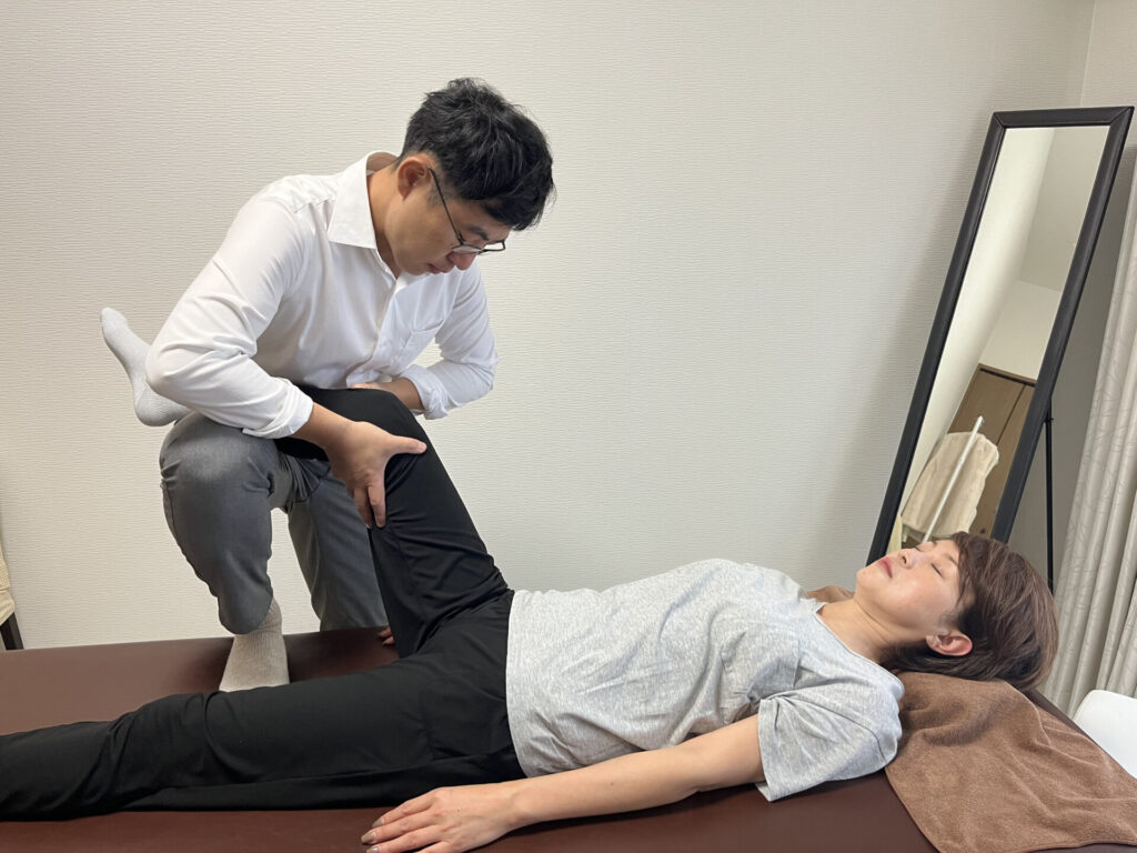 吹田江坂院O脚X脚矯正の様子