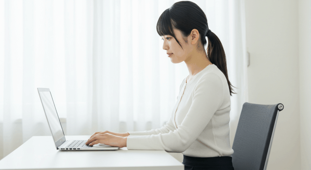 デスクワークをする女性