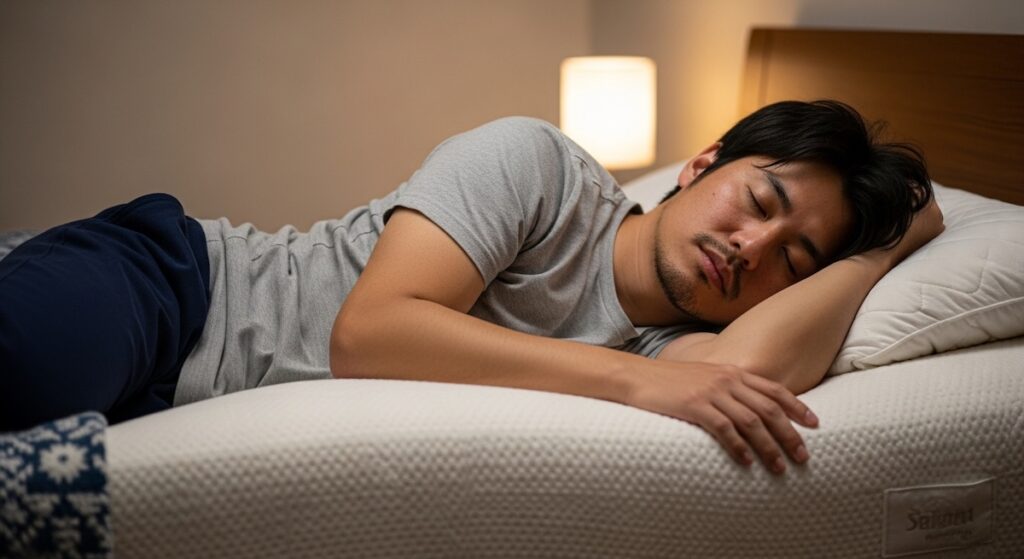 眠りにつく男性