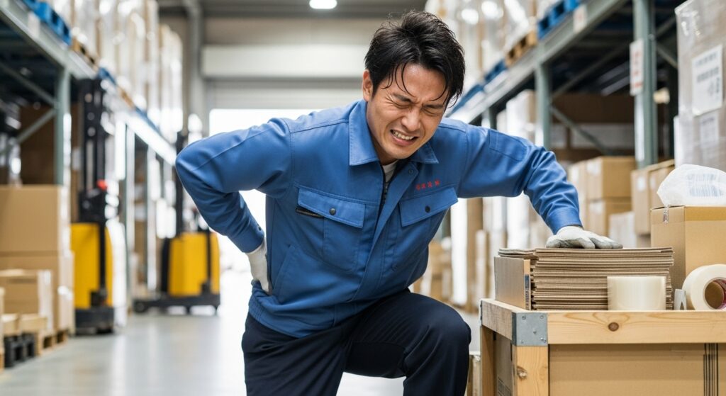 腰を痛めた男性