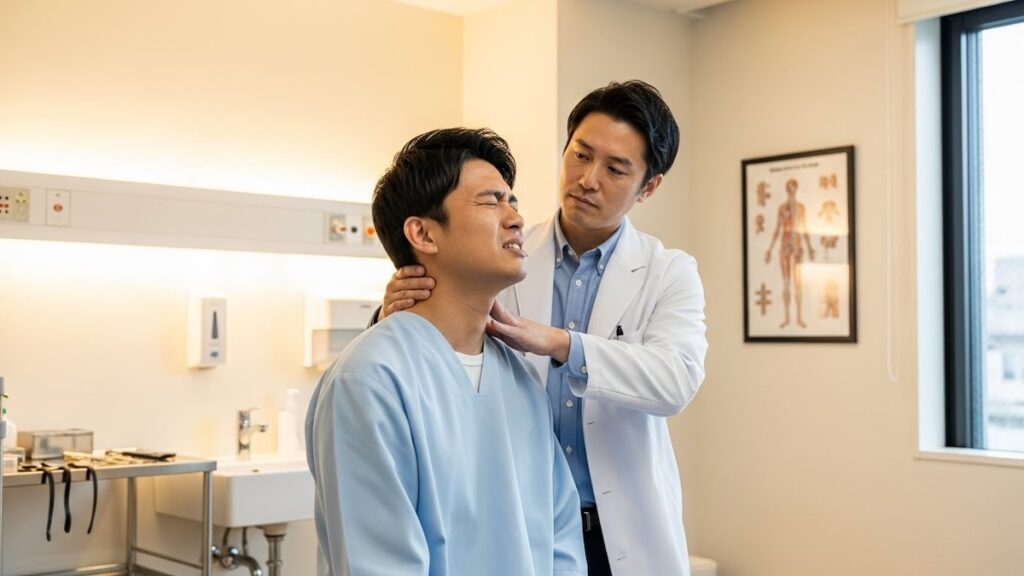 診察を受ける男性